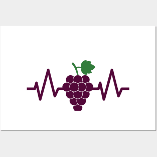 heart grapes graphic for fruit likers awesome matching couple family cute Posters and Art